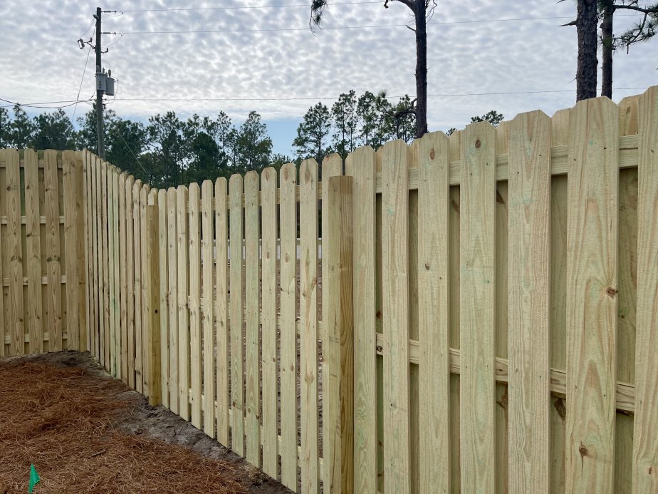 Apalachicola FL Shadowbox style wood fence