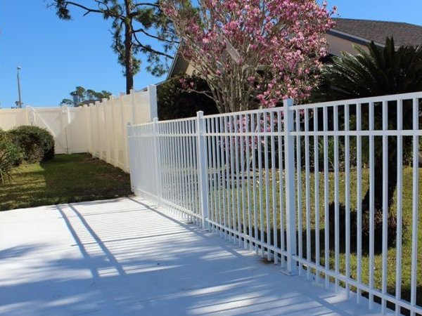 White Aluminum Decorative Fence Project in Panama City Florida