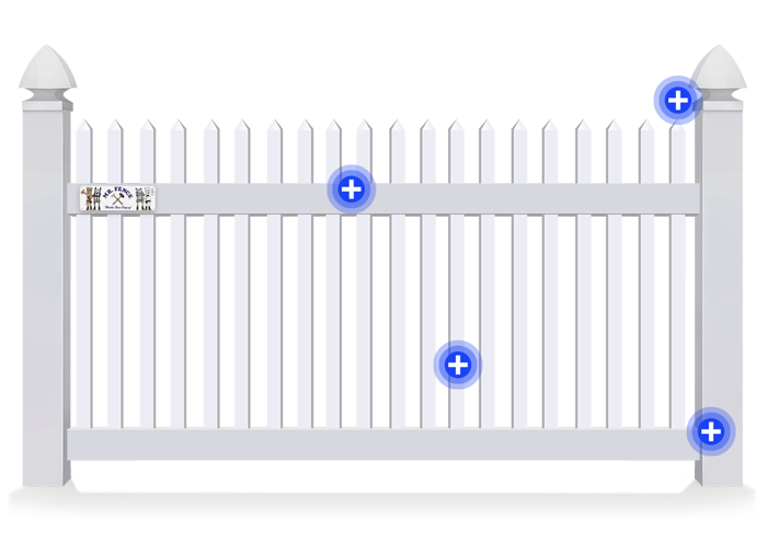 Isolated Ares style Vinyl Fence - Panama City, Florida