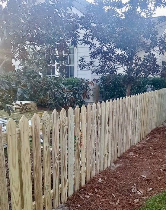 Beautiful example of a Wood Picket Fence installed in Panama City, Florida