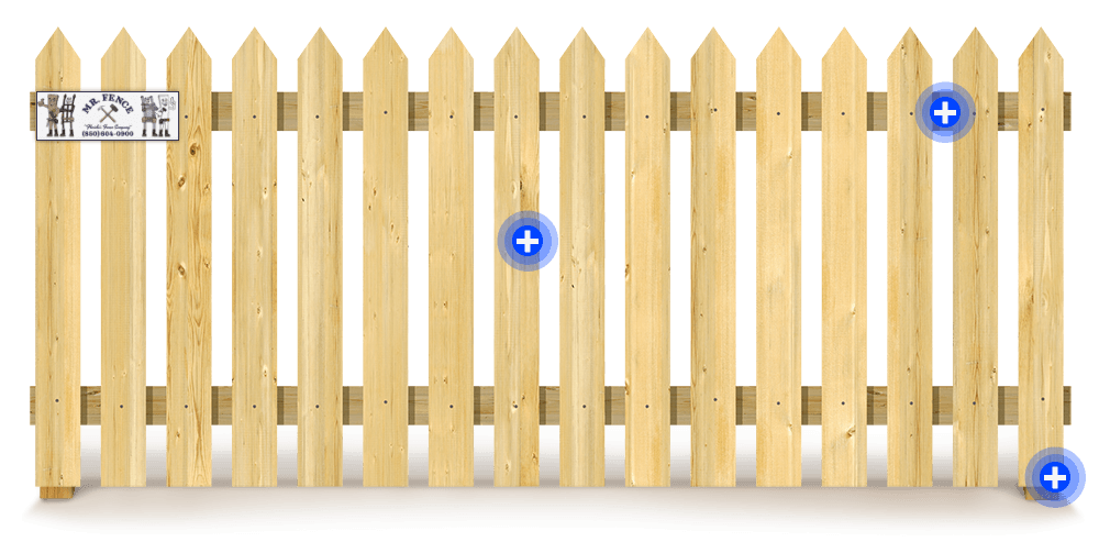 Isolated Wood Picket Fence in Panama City FL